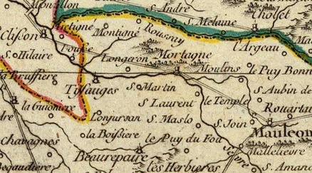 Détail d'une carte du Poitou de 1771